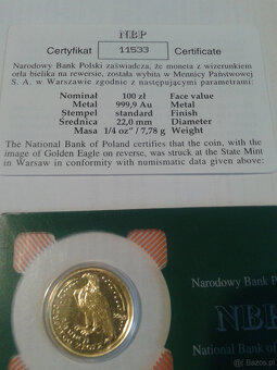 moneta orzeł 100 zł ZŁOTA - 3