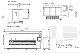Wycinarka Laserowa Fiber Ploter CNC 3015GCL Weni 3kW BOCI - 3