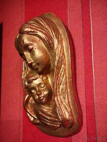 Duża figura płaskorzeźba Matka Boża z dzieciątkiem Jezus . - 3