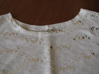 Luźny, biały sweterek, bluzka z cekinkami,  L / XL - 3