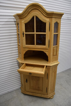 witryna narożna z drewna dębowego - jak nowa - 3