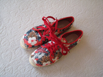 Nowe sznurowane espadryle lniane, tenisówki Sofi rozm. 38 - 3