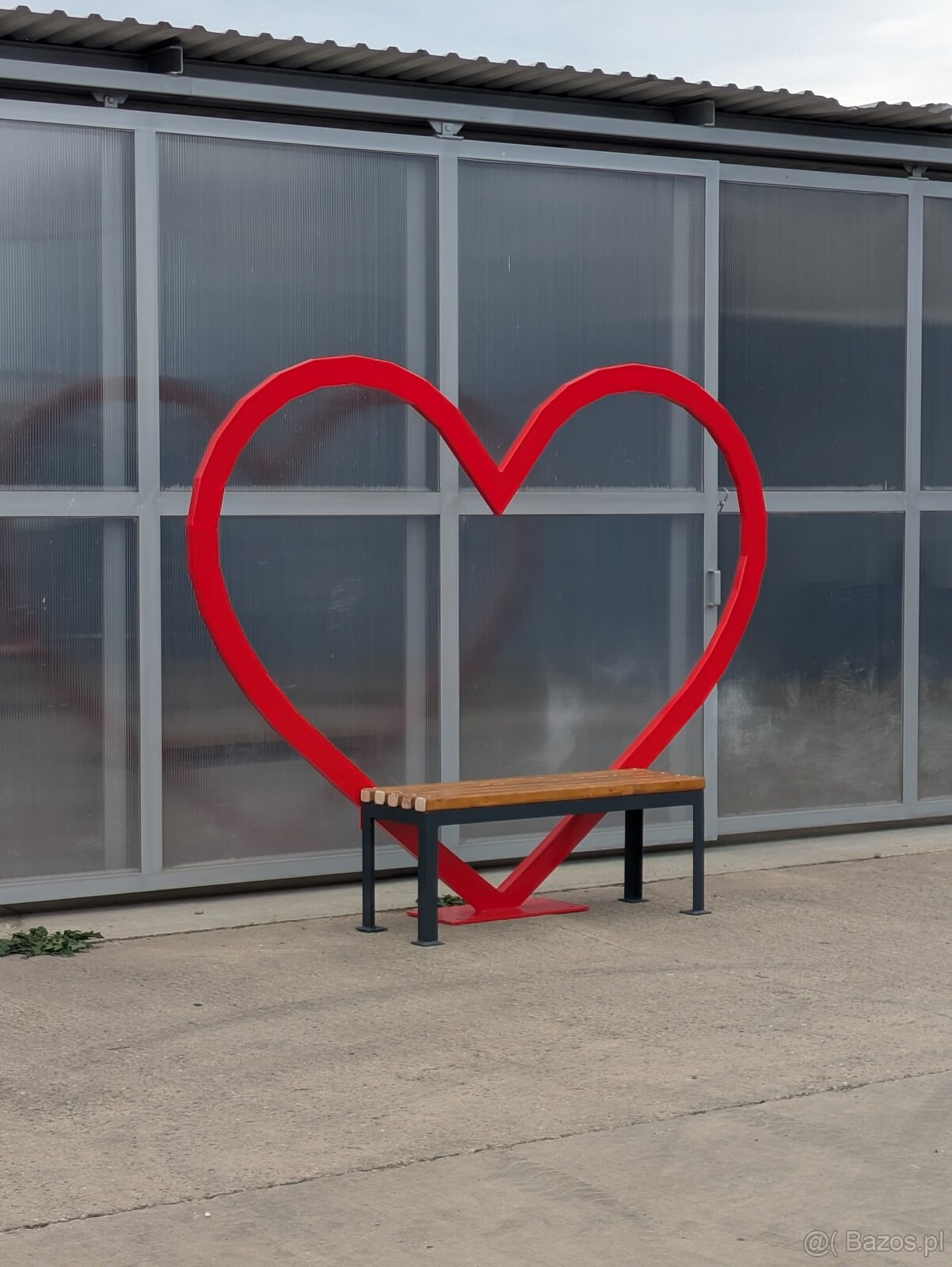 ❤️ Metalowe serce z ławką – fotopunkt / dekoracja JKL 100x50 - 4