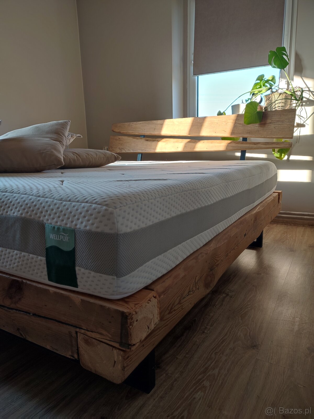 Łóżko z belek DIY z materacem - 4