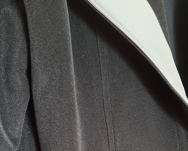 Marynarka, żakiet, czarny, jednostronna biała klapa - super - 4