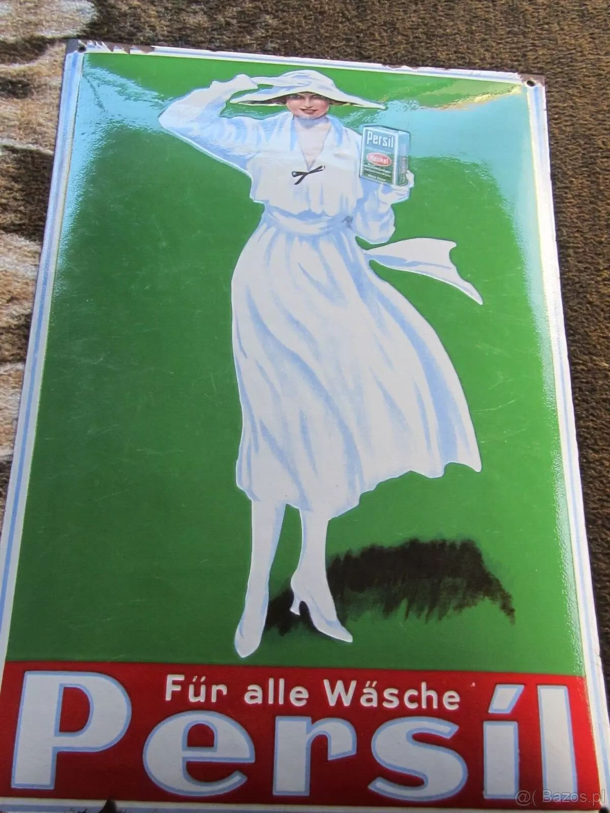 Stary szyld emaliowany Persil, 40x60 cm, w bardzo dobrym sta - 4