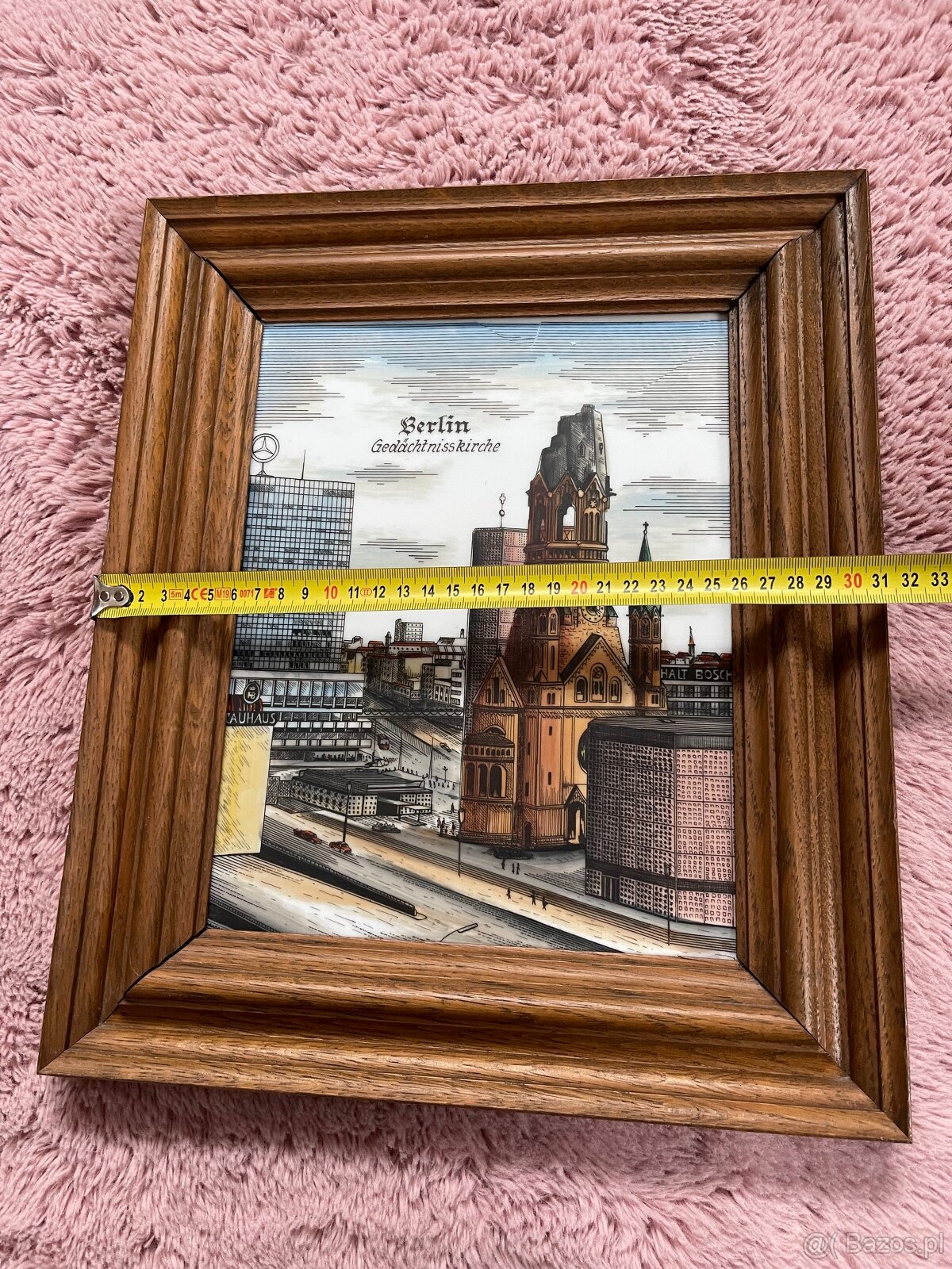 Porcelanowy /ceramiczny obraz w drewnianej ramie - 4