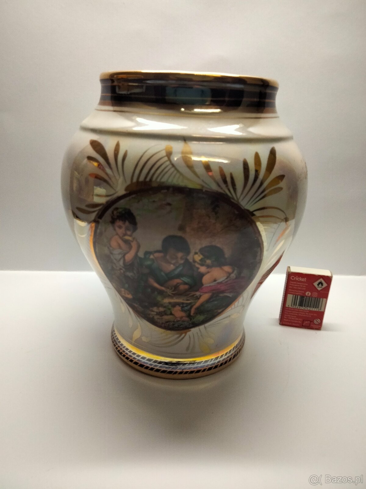 Wazon sygnowana porcelana ,kobalt ,złoto, masa perłowa - 4