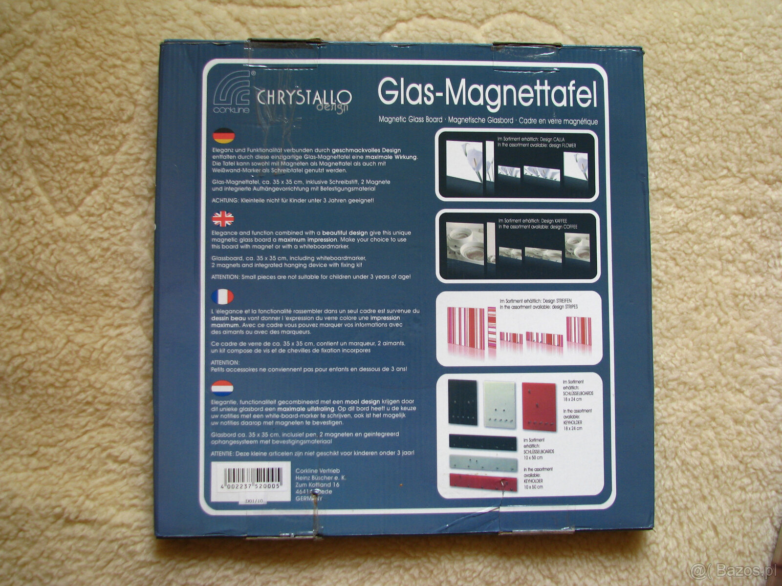 Szklana tablica suchościeralno-magnetyczna 35x35 cm pisak - 4