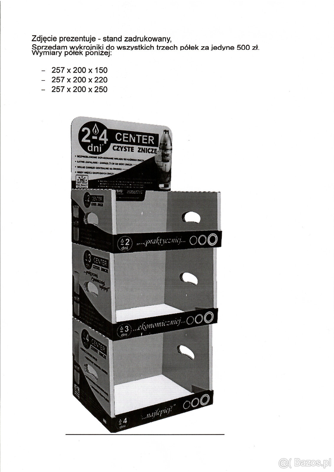 Wykrojniki na: tacki, 3 rozmiary kartonów, stand 3-poziomy. - 4