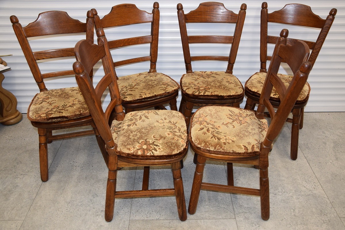 krzesła dębowe 6 sztuk - jak nowe - 4