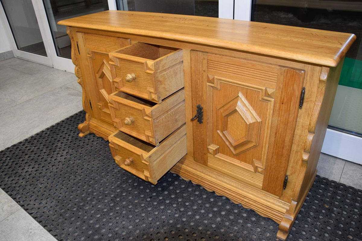 komoda z drewna dębowego - jak nowa - 4