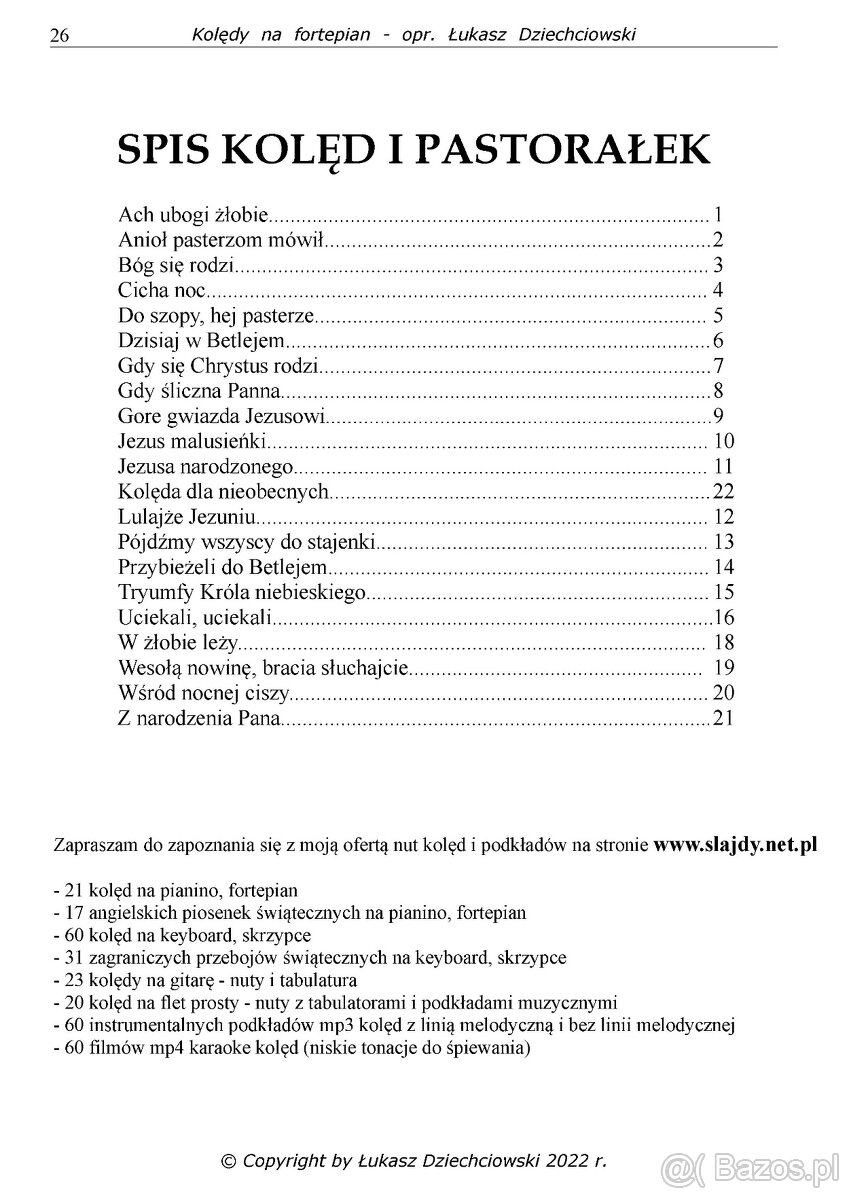 Kolędy na pianino, fortepian - nuty 21 kolęd, łatwe, nowe - 4