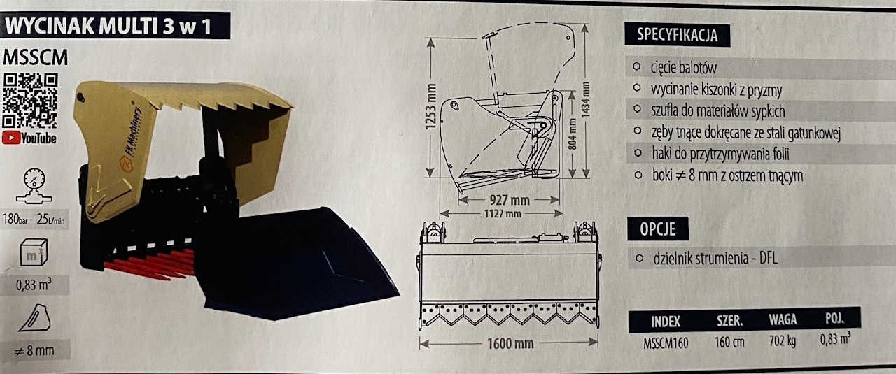 Wybierak kiszonki FK MACHINERY wycinak szczękowy 3 w 1 MULTI - 4