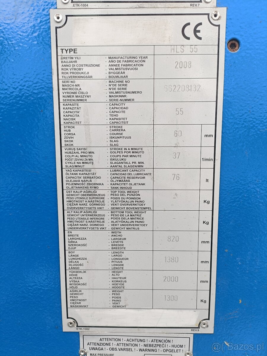 WYKRAWARKA, wycinarka do blach, otworów METALLKRAFT / GEKA - 4