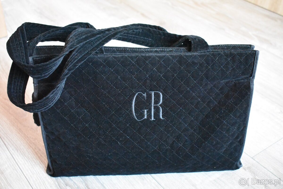 Torba shopper czarny aksamit - 4