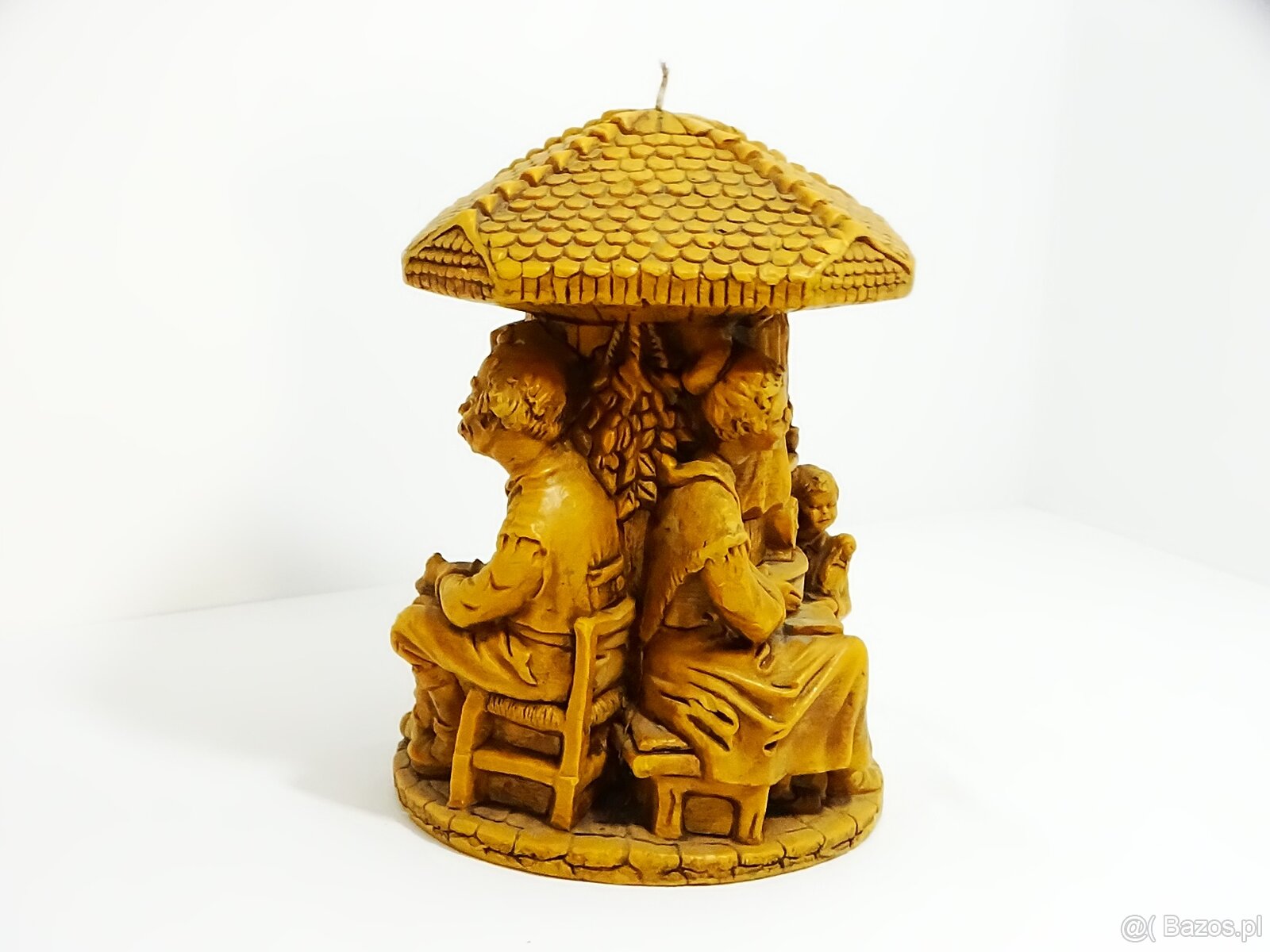 Ozdobna, rzeźbiona, duża i ciężka świeca o wysokości 28 cm i - 4