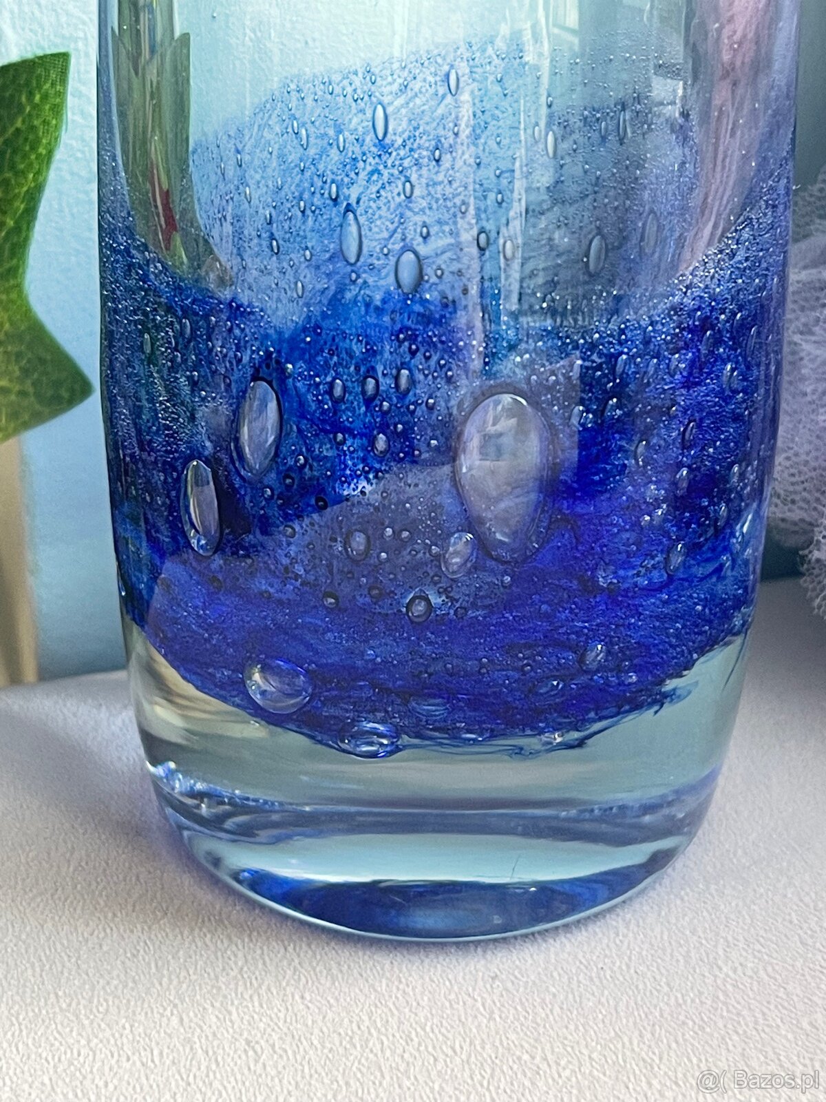 SZKŁO ARTYSTYCZNE - NIEBIESKI WAZON PULEGOSO - 4