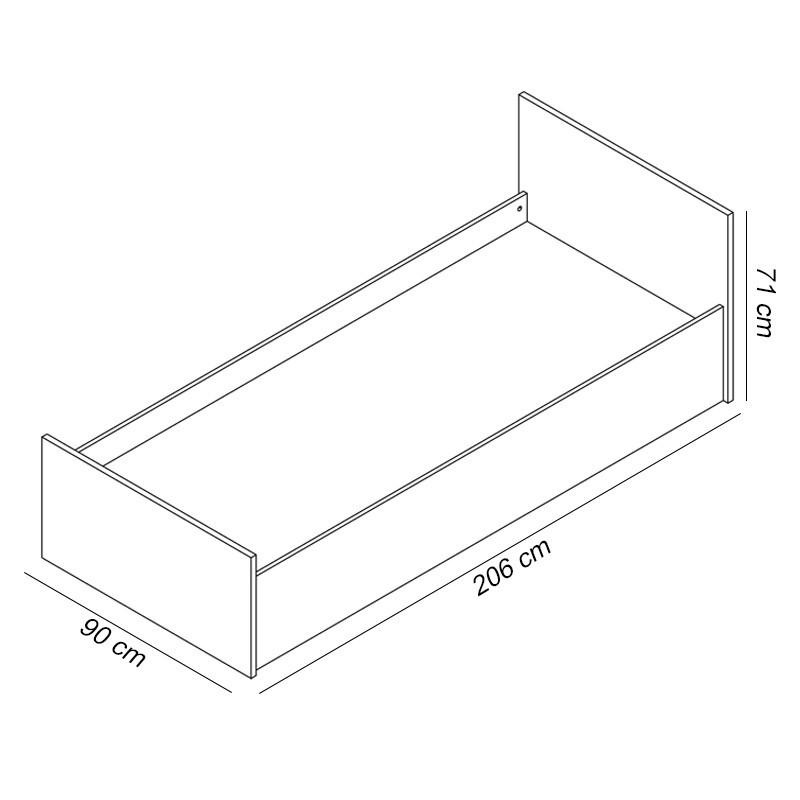 Łóżko jednoosobowe, tapczan 90 x 206 cm PROMOCJA - 4