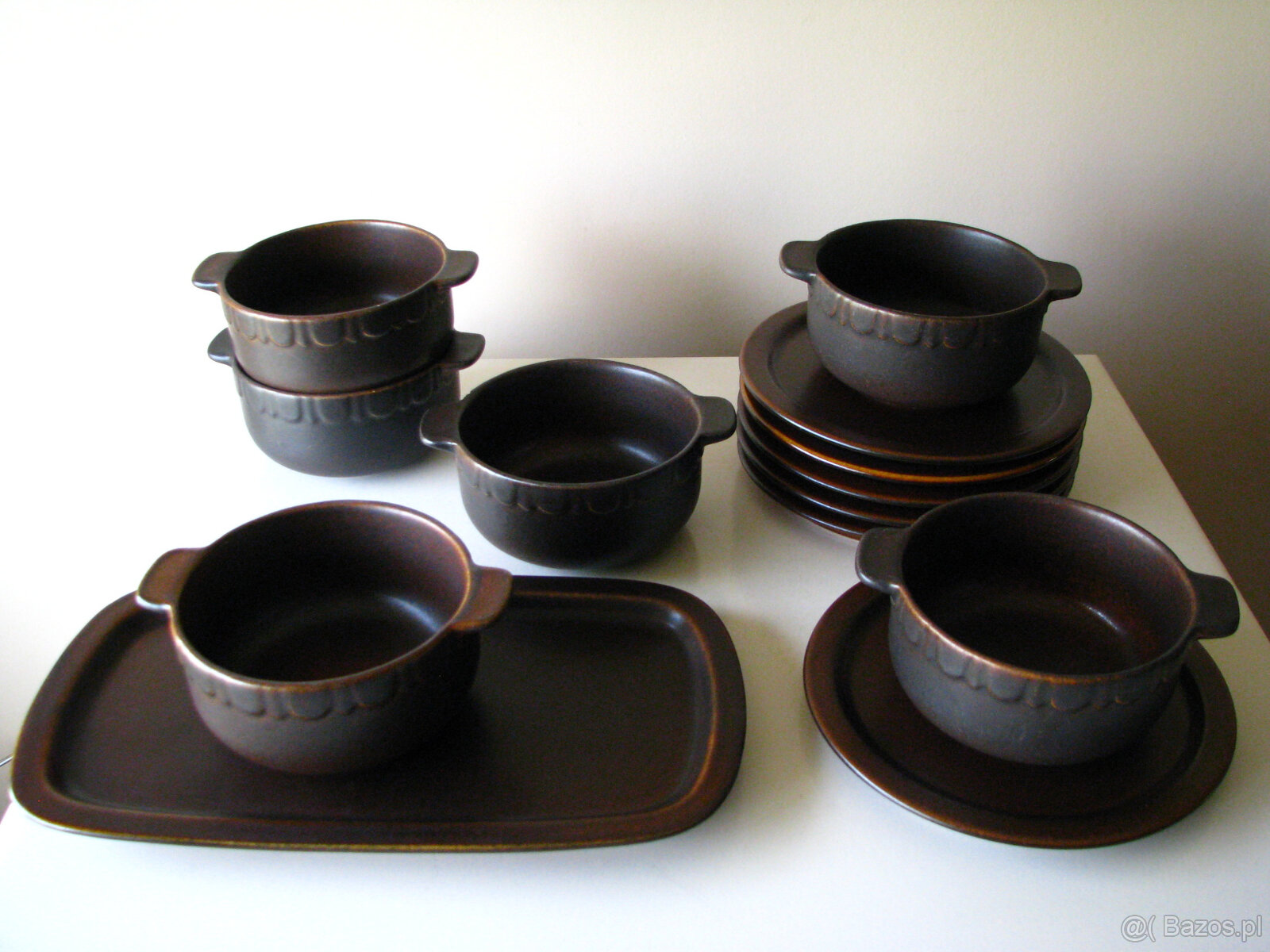 Kamionkowe miseczki z uszkami talerzyki i patera – tacka, na - 4