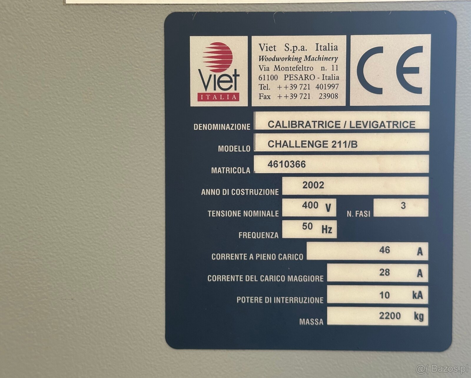 Kalibrator do blatów Szlifierka szerokotaśmowa VIET Challeng - 4