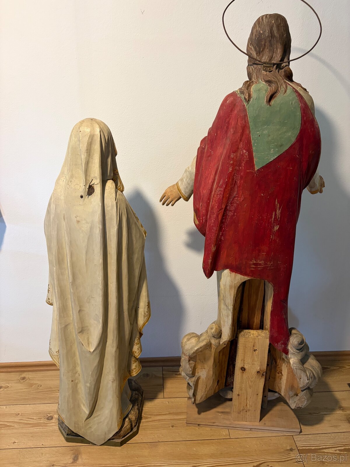 Drewniane figury świątynne 140 i 120 cm - 4