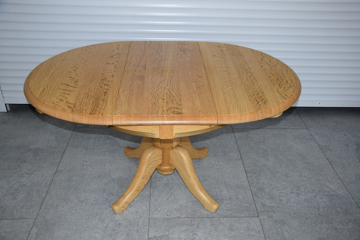 stół rozkładany i 4 krzesła - cały komplet z drewna dębowego - 4