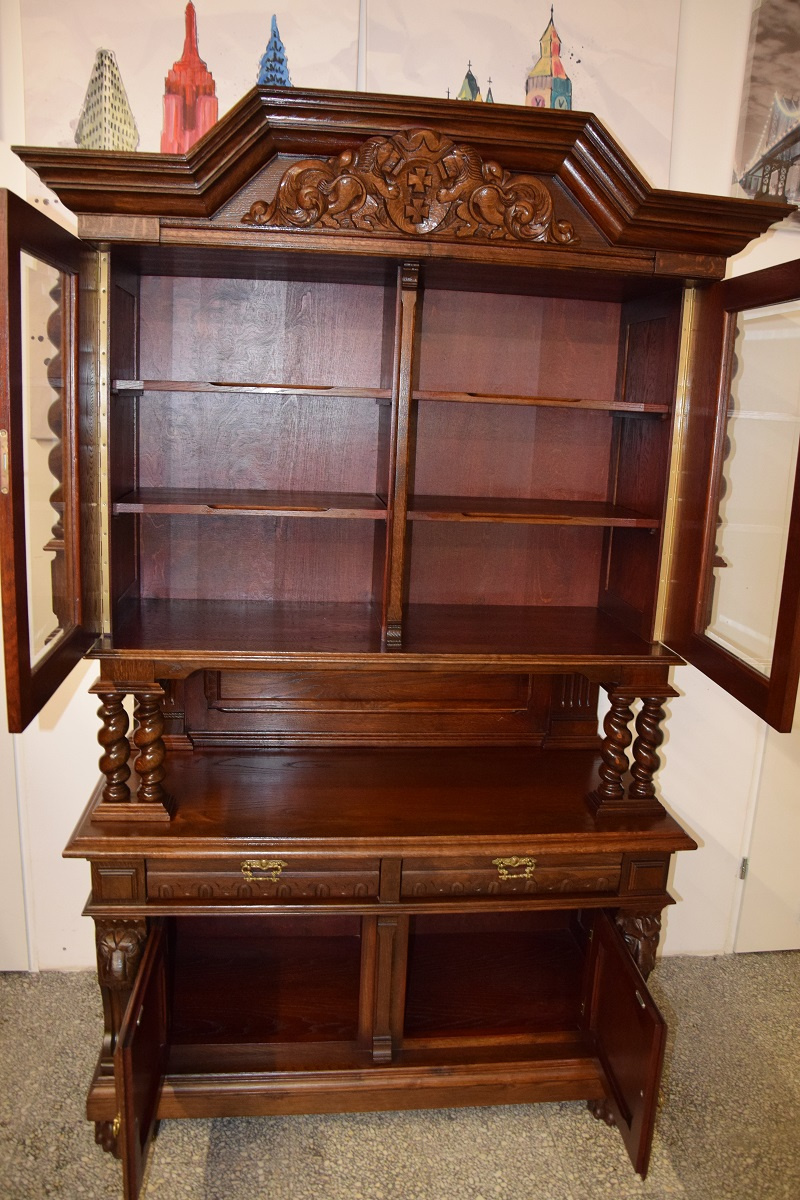 kredens dębowy - meble gdańskie - stan idealny jak nowy - 4