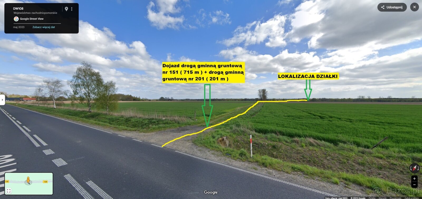 Działka budowlana 72-310 Sowno Zachodniopomorskie = 3096 m2 - 4