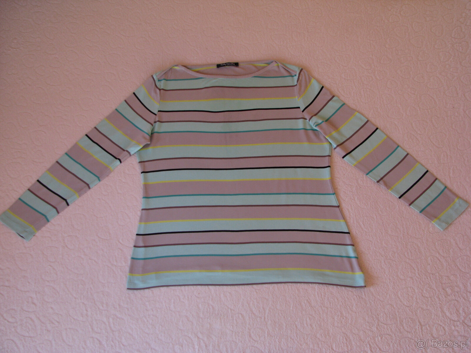 Lekka bluzka z długim rękawem, rozm. L w popielato-miętowe p - 4