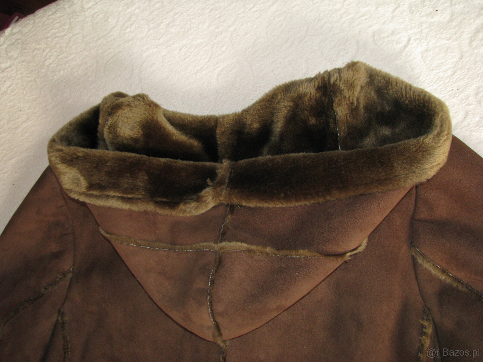 Elegancki kożuszek damski z kapturem, rozm. XXL - 4