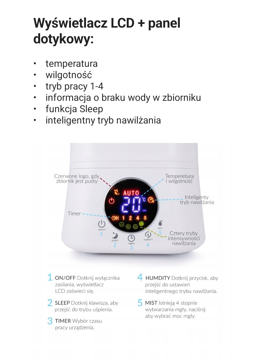 Ultradźwiękowy nawilzacz powietrza - 4
