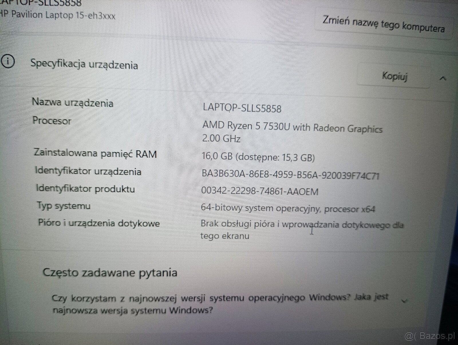 Sprzedam Laptop hp pavilion 15 Windows 11 Home - 4