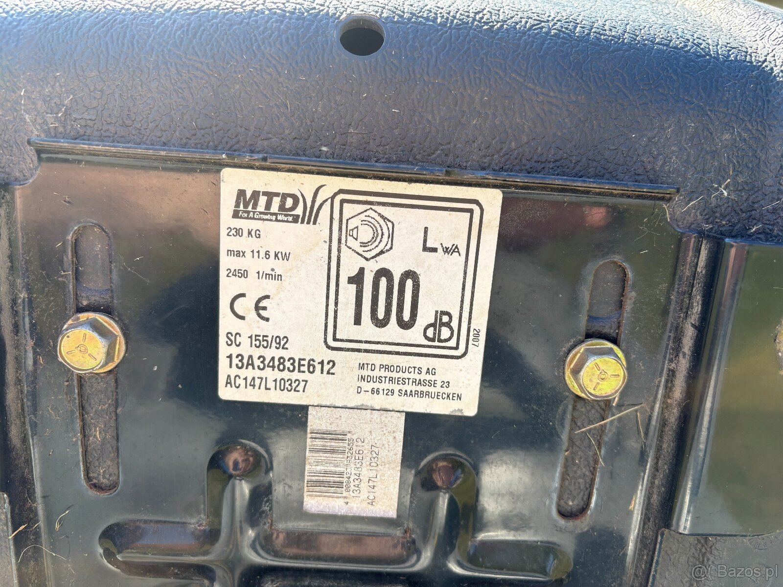 Kosiarka traktorek MTD11,6 KW z koszem-uszkodzony pas jezdny - 4