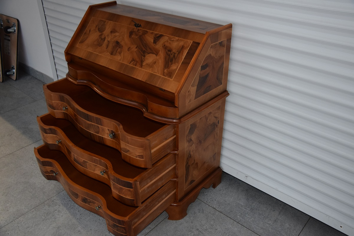 sekretarzyk z drewna orzechowego - jak nowy - 4