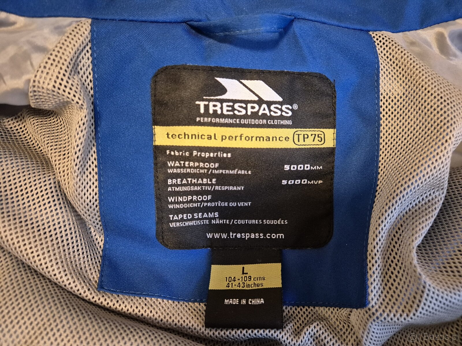 Męska kurtka przeciwdeszczowa Trespass Boone Jasnoniebieska - 4