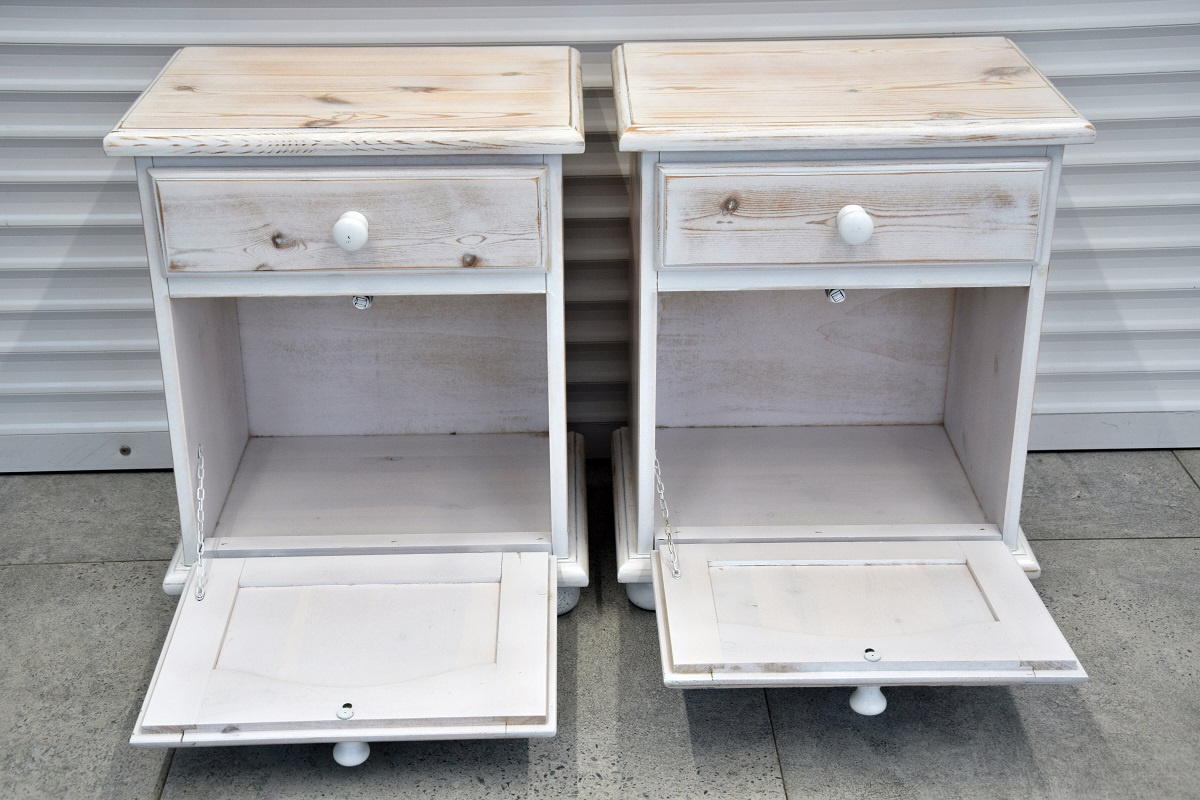 szafki nocne z drewna sosnowego - jak nowe - 4