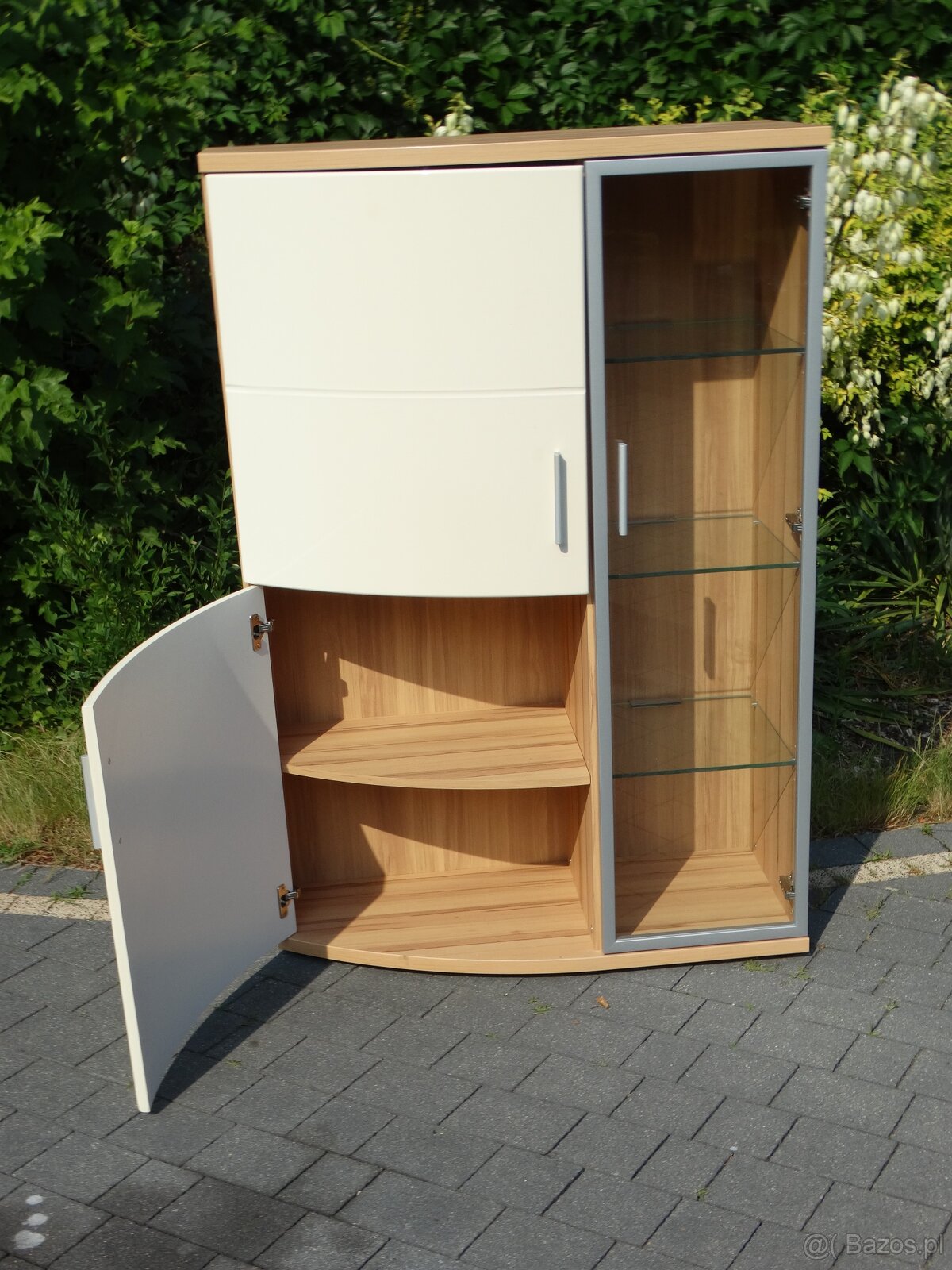 Zestaw mebli + stół szklano-drewniany - 4