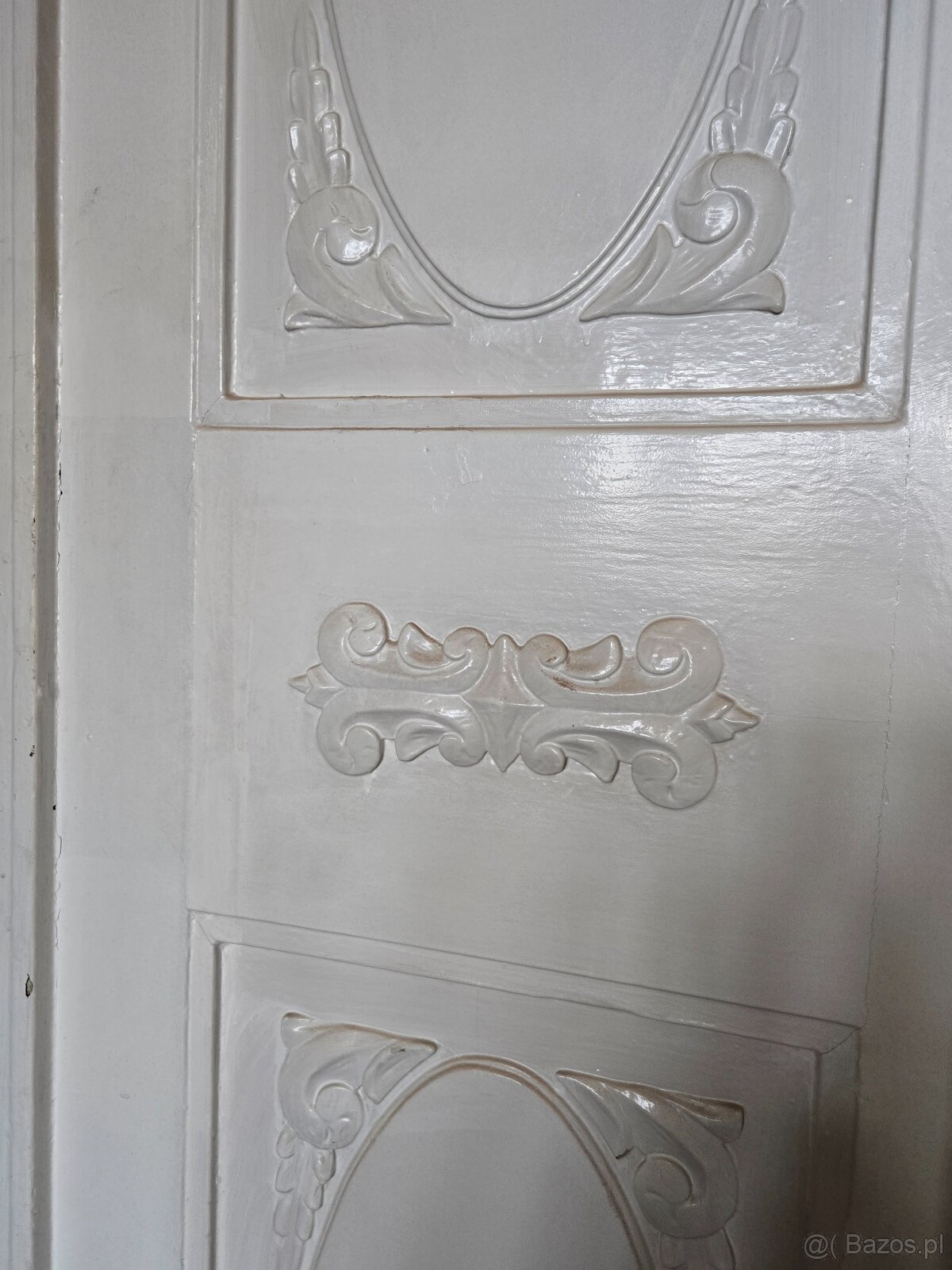 Antyczne drzwi drewniane dwuskrzydłowe z ościeżnicą – kamien - 4