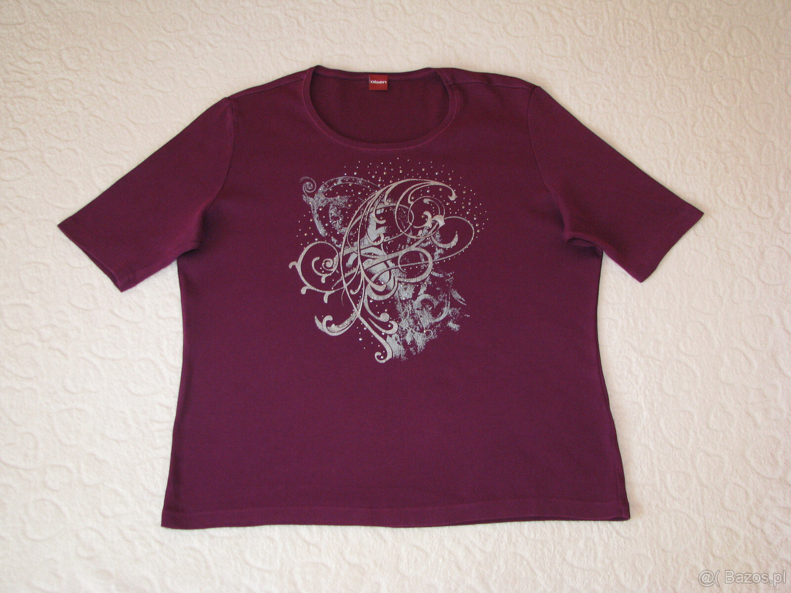 Koszulka OLSEN ze zdobieniami bluzka z krótkim rękawem L/XL - 4