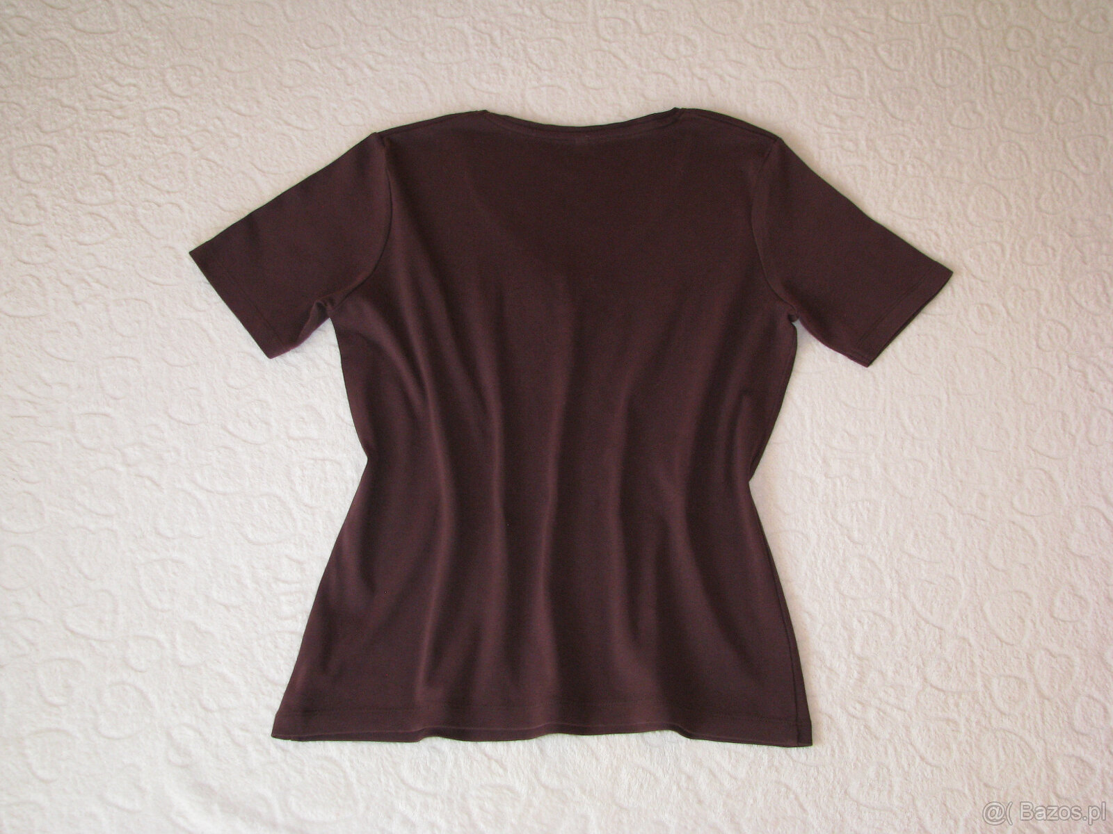 Brązowa koszulka, bluzka z krótkim rękawem T-shirt, rozm. 42 - 4