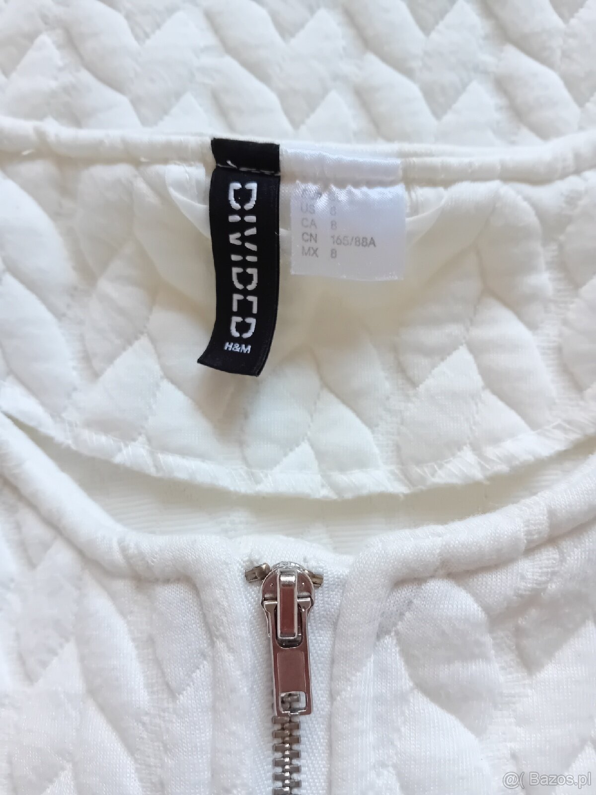 Biała bluza zasuwana na suwak - 4