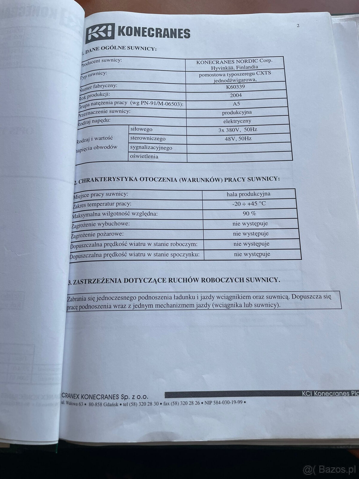 suwnice 8 ton - rozstaw 16,5 m. - 4