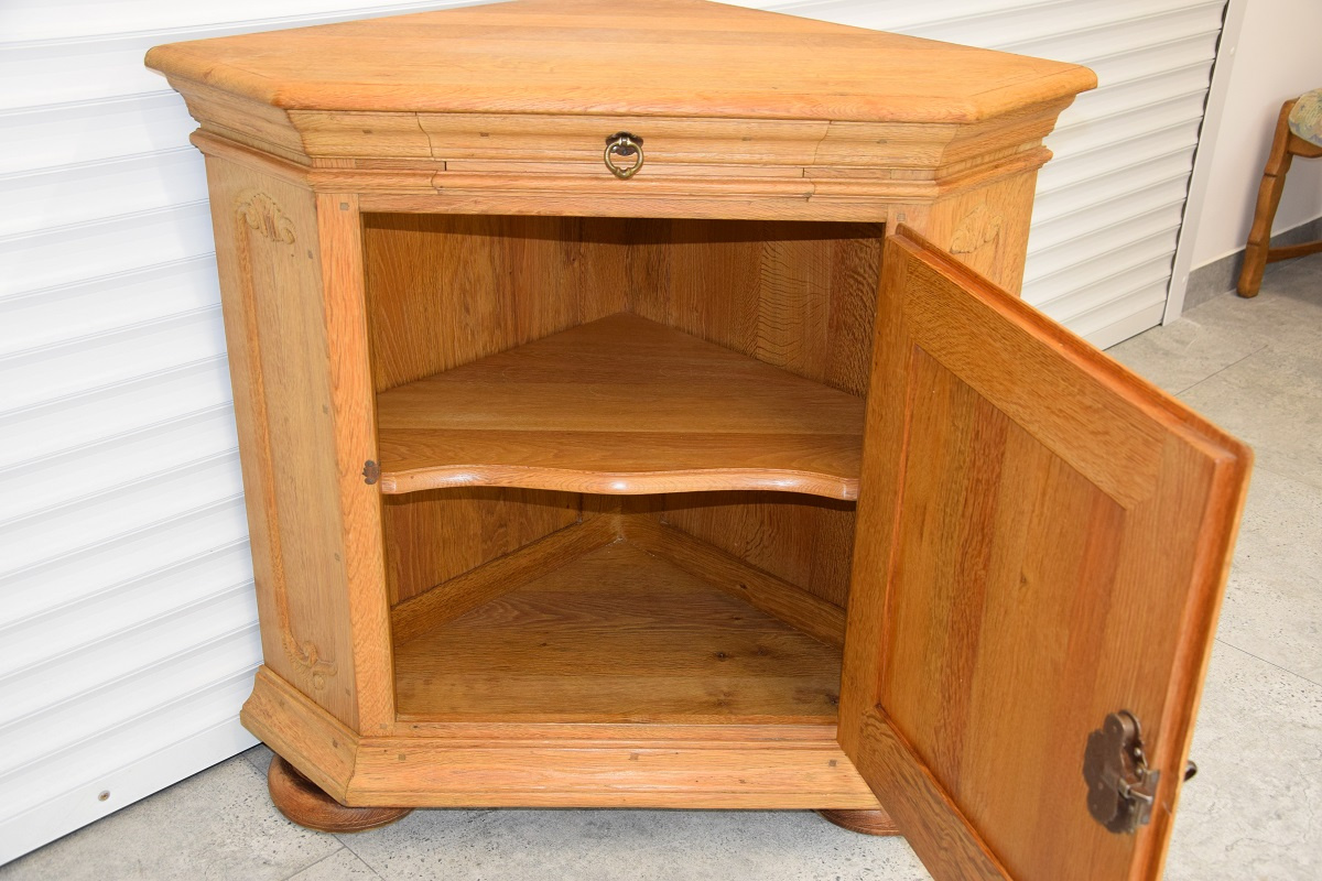 komoda narożna z drewna dębowego - jak nowa - 4