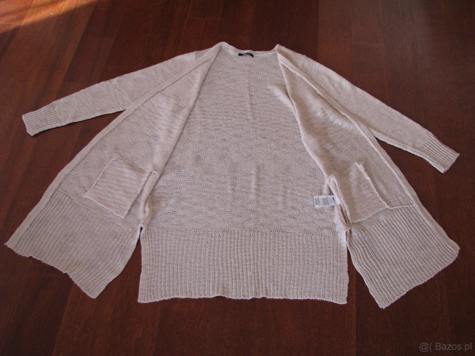 Kardigan, blezer, tunika, narzutka, długi sweter z kieszenia - 4