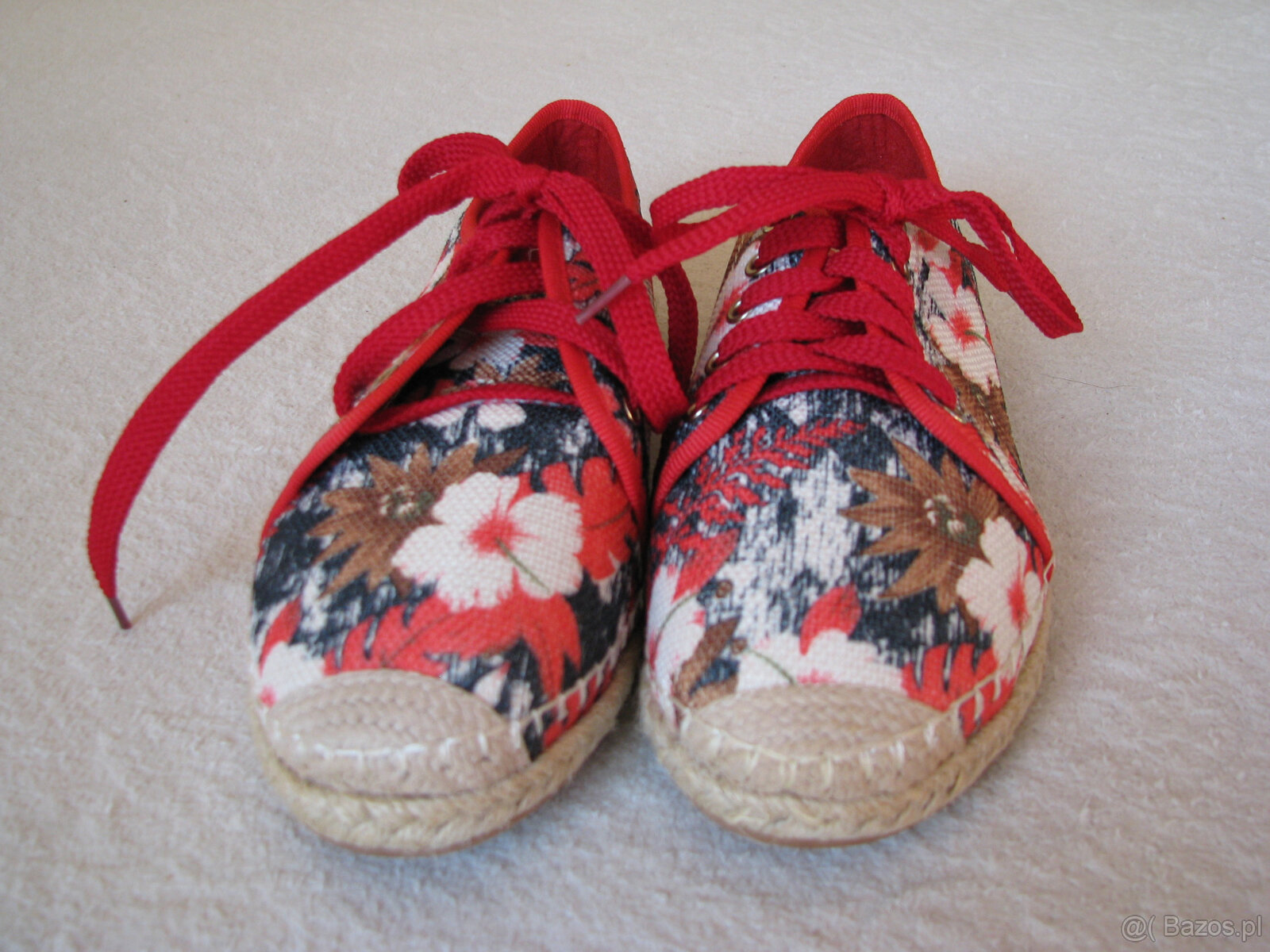 Nowe sznurowane espadryle lniane, tenisówki Sofi rozm. 38 - 4
