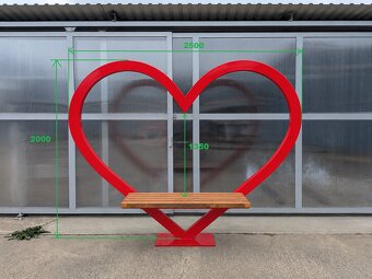 ❤️ Metalowe serce z ławką – fotopunkt / dekoracja – jednolit - 4