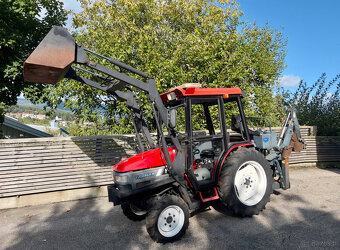 Yanmar F-220 traktorek ciągnik z ładowarką czołową i koparką - 4