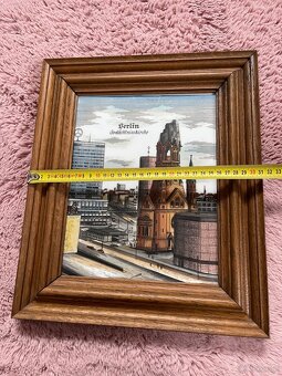 Porcelanowy /ceramiczny obraz w drewnianej ramie - 4