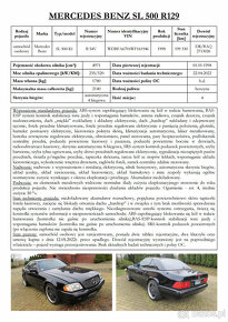 Syndyk sprzeda Mercedes Benz SL 500 R129 rok 1998 - 4